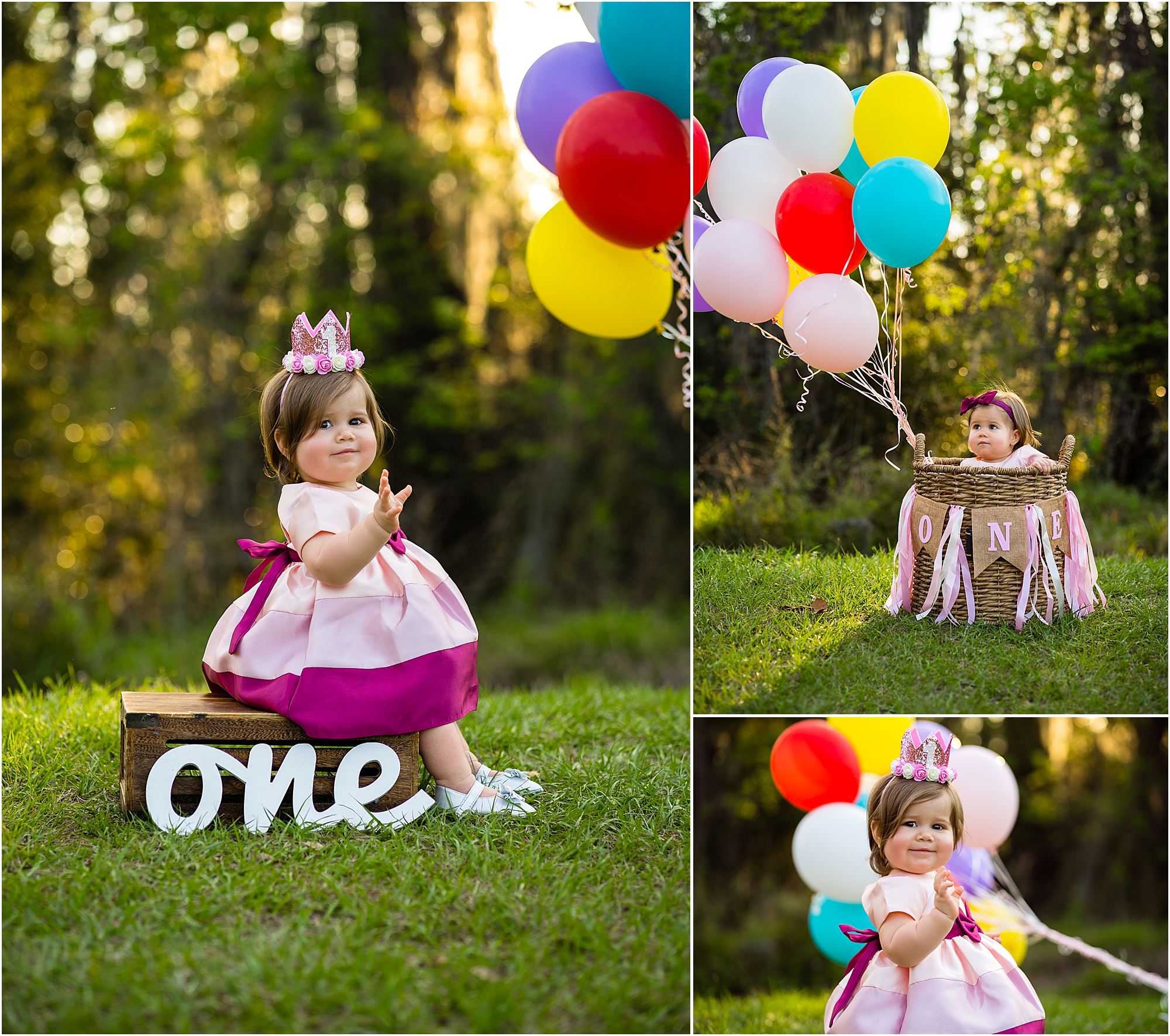 Wesley Chapel first birthday photography session and bubble bath